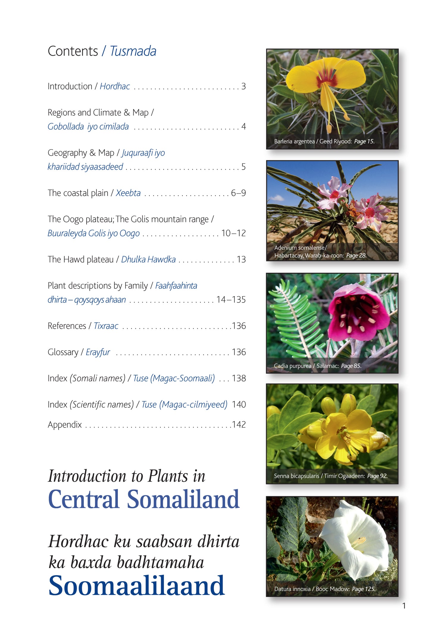 Introduction to Plants in Central Somaliland. Hordhac ku saabsan dhirta ka baxda badhtamaha Soomaalilaand, Second Edition