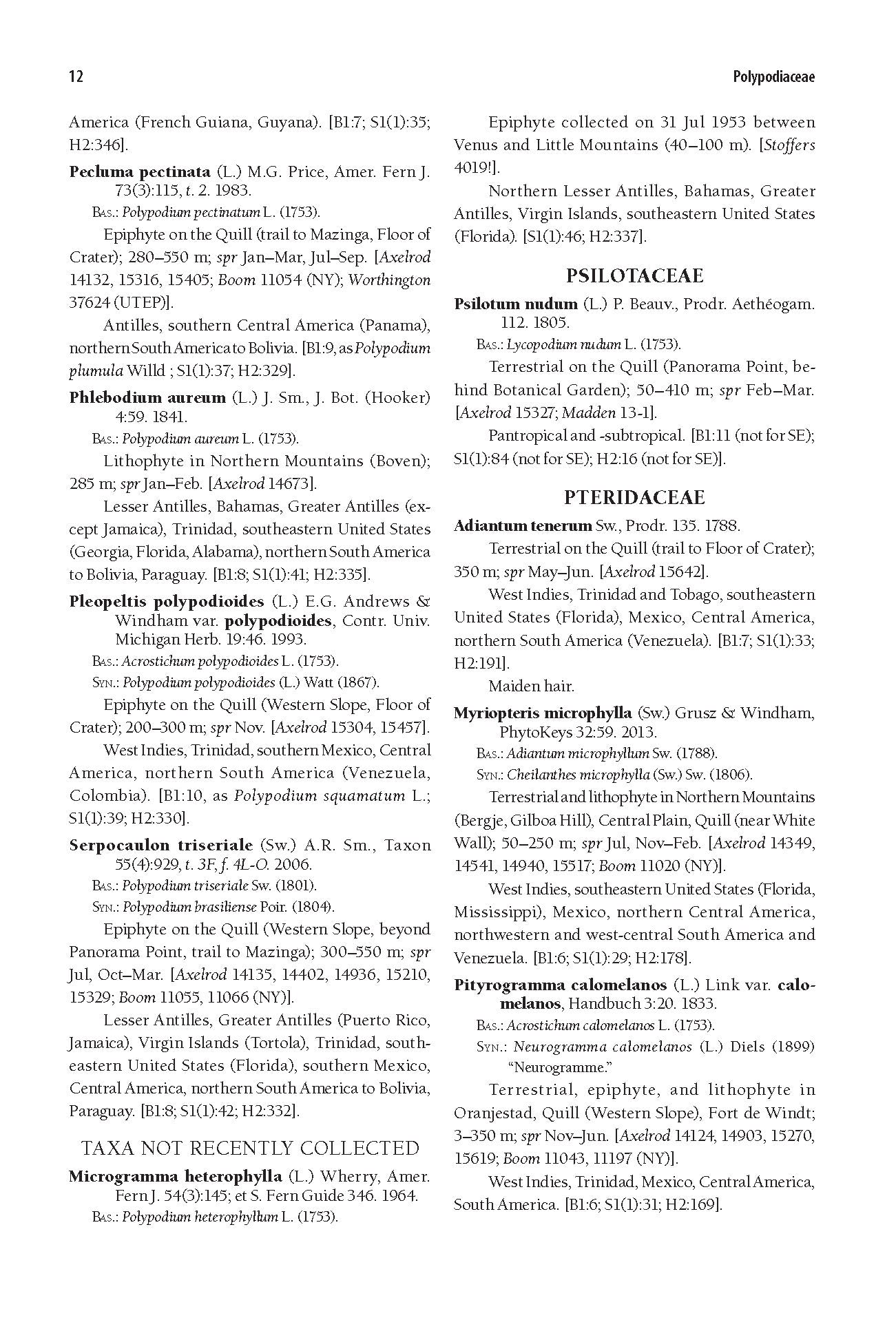 A Systematic Vademecum to the Vascular Plants of Sint Eustatius