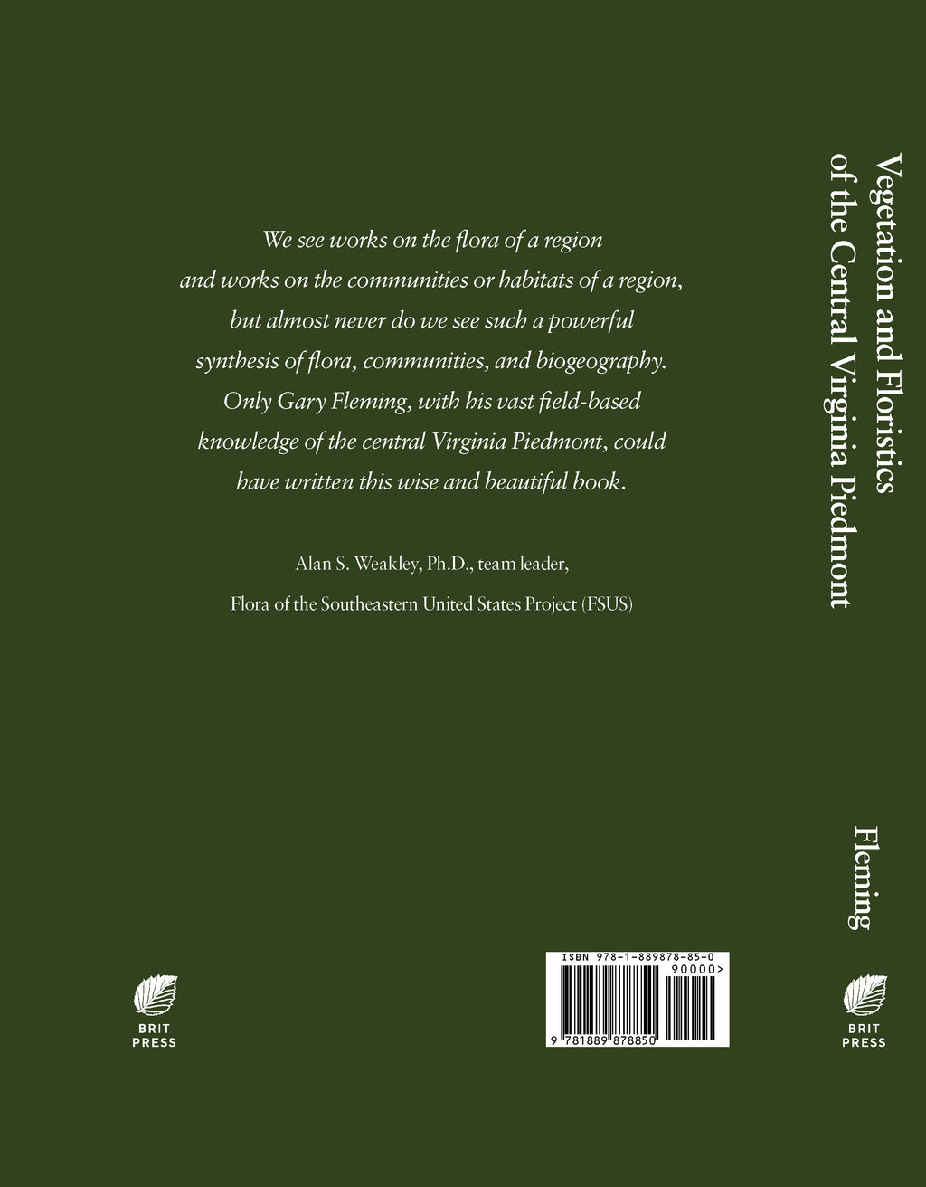 Vegetation and Floristics of the Central Virginia Piedmont  PRE-ORDER