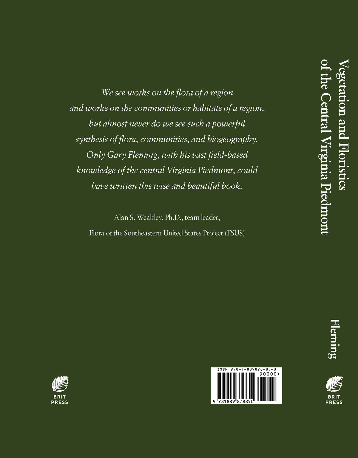 Vegetation and Floristics of the Central Virginia Piedmont  PRE-ORDER