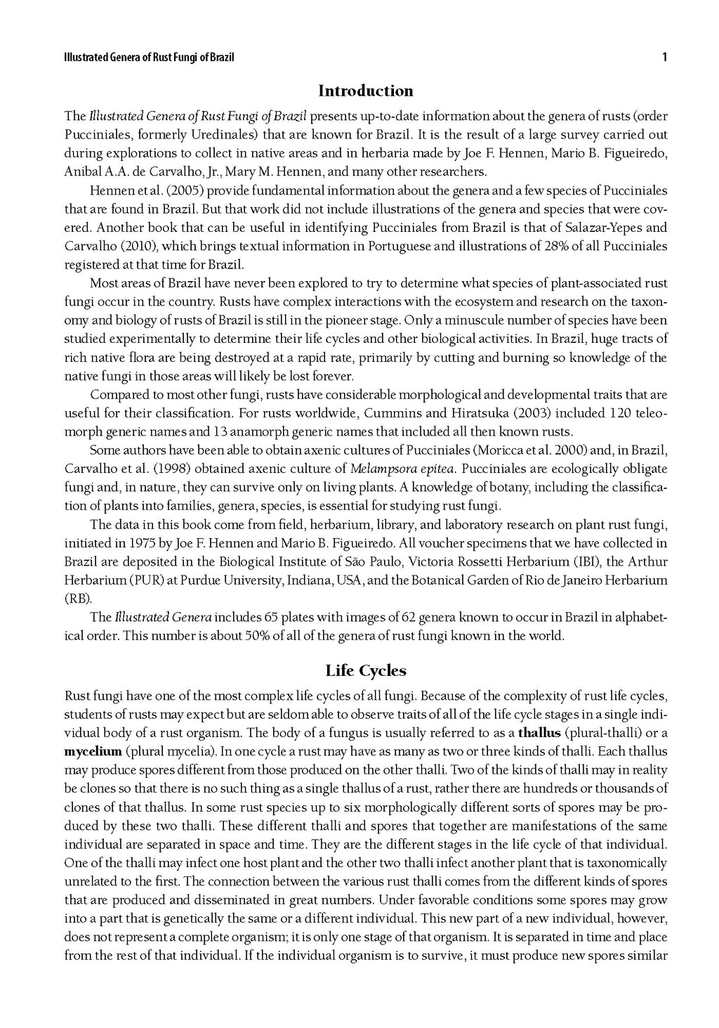 Illustrated Genera of Rust Fungi of Brazil