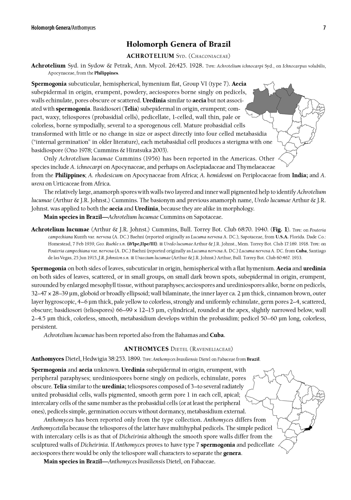 Illustrated Genera of Rust Fungi of Brazil