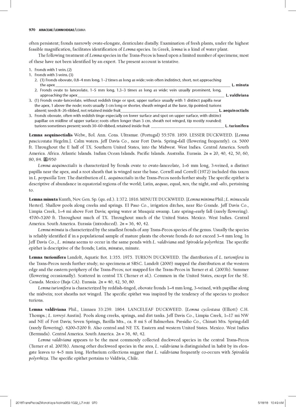 Flowering Plants of Trans-Pecos Texas and Adjacent Areas