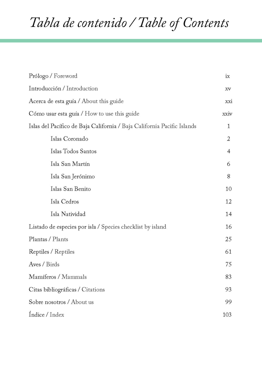 Plantas y animales únicos de las islas del Pacifico de Baja California - Unique plants and animals of the Baja California Pacific Islands